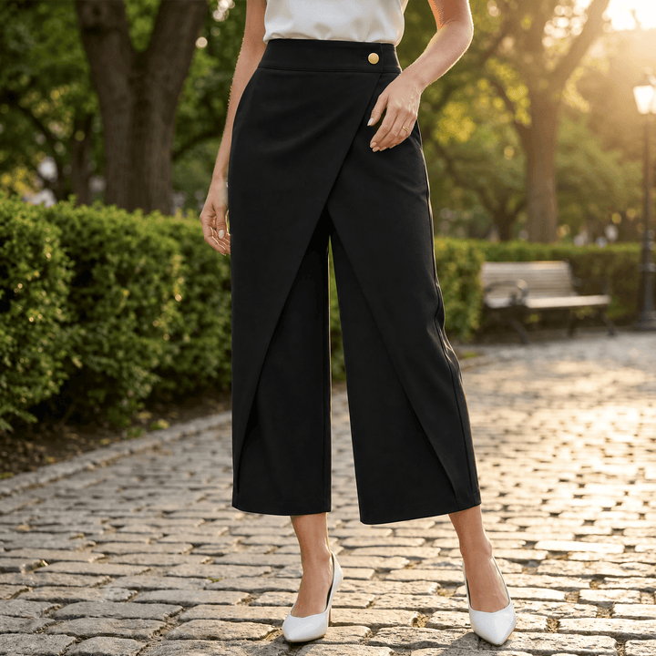 LUNAVIA | WRAP-FRONT WIDE-LEG PANTS FOR WOMEN