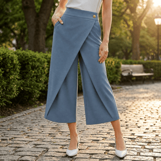 LUNAVIA | WRAP-FRONT WIDE-LEG PANTS FOR WOMEN
