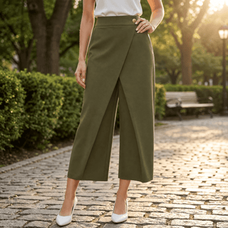 LUNAVIA | WRAP-FRONT WIDE-LEG PANTS FOR WOMEN