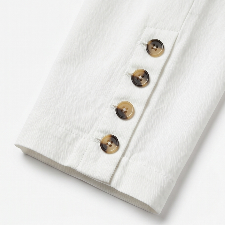 LUNESSA | BUTTON-HEM CROPPED COTTON PANTS FOR WOMEN