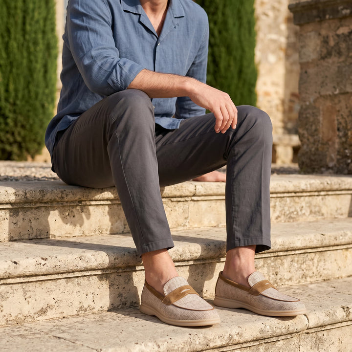 NEWBURY | LINEN PENNY LOAFER FOR MEN