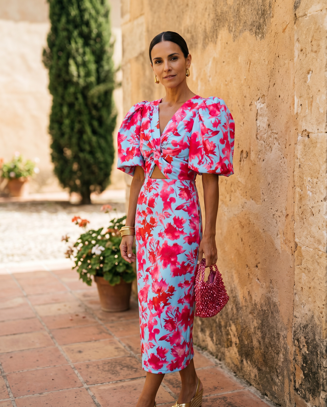 PRIMROSE | FLORAL MIDI PUFF DRESS FOR WOMEN