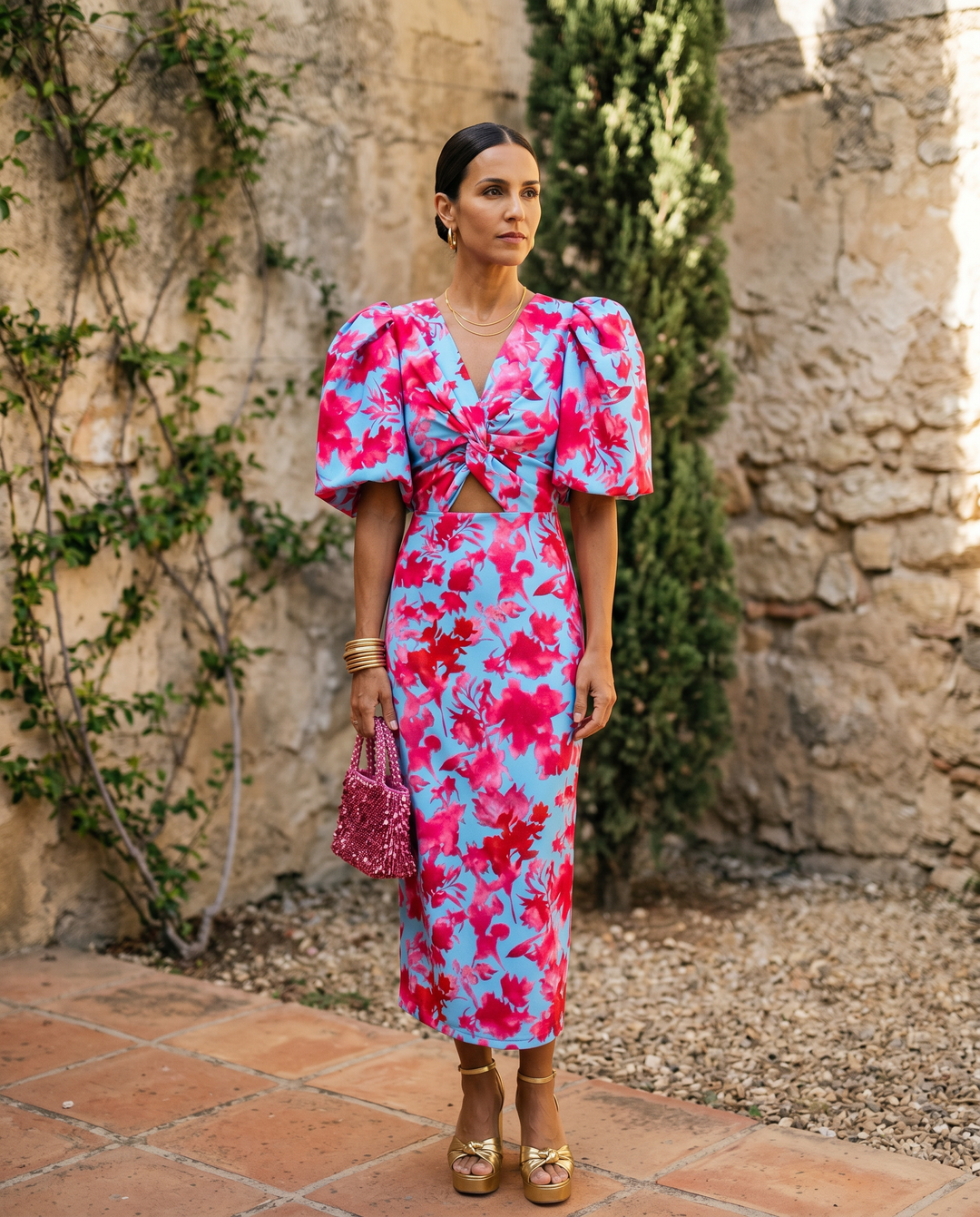 PRIMROSE | FLORAL MIDI PUFF DRESS FOR WOMEN