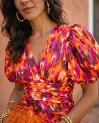 PRIMROSE | FLORAL MIDI PUFF DRESS FOR WOMEN