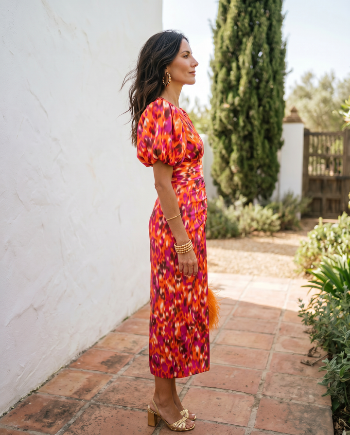 PRIMROSE | FLORAL MIDI PUFF DRESS FOR WOMEN