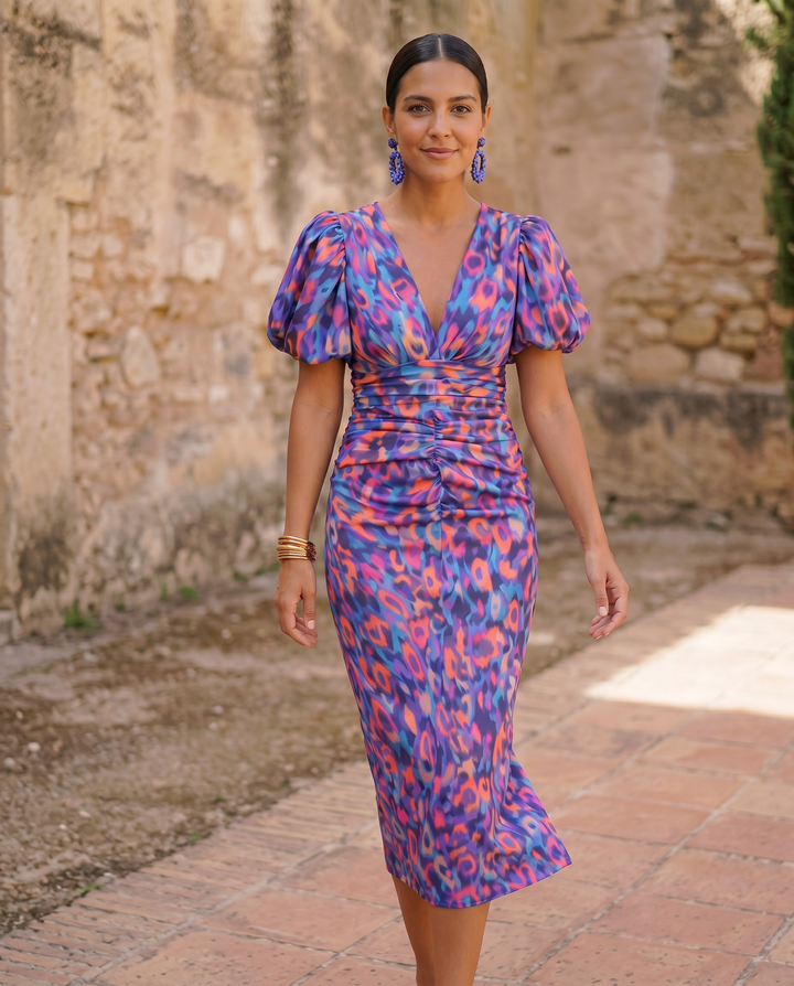 PRIMROSE | FLORAL MIDI PUFF DRESS FOR WOMEN