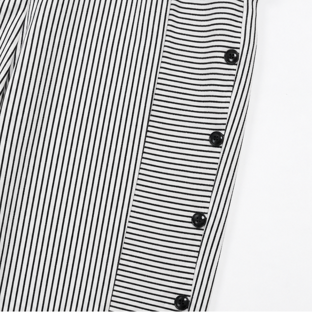 MARENA | STRIPED SIDE-BUTTON CROPPED PANTS FOR WOMEN