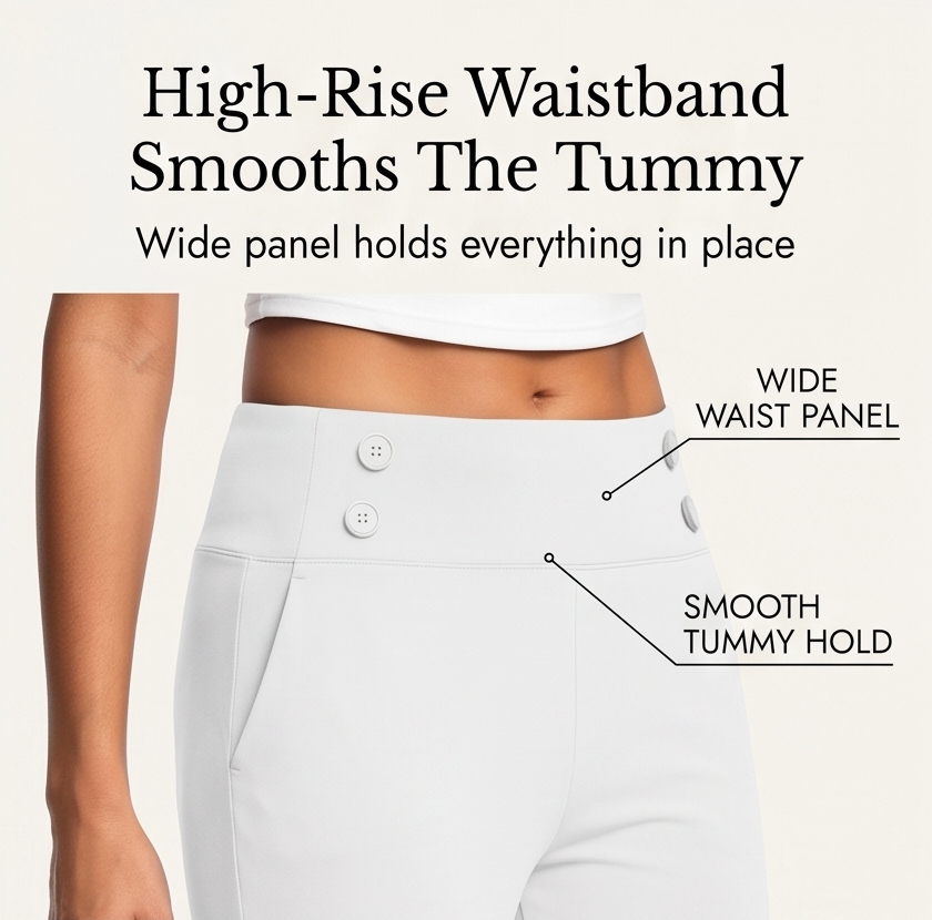 MARIVELLA | HIGH-WAIST STRETCH CAPRI PANTS FOR WOMEN