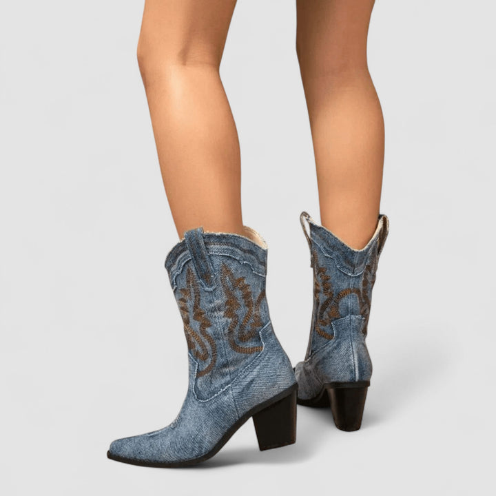 SELENA | DENIM ANKLE BOOTS FOR WOMEN