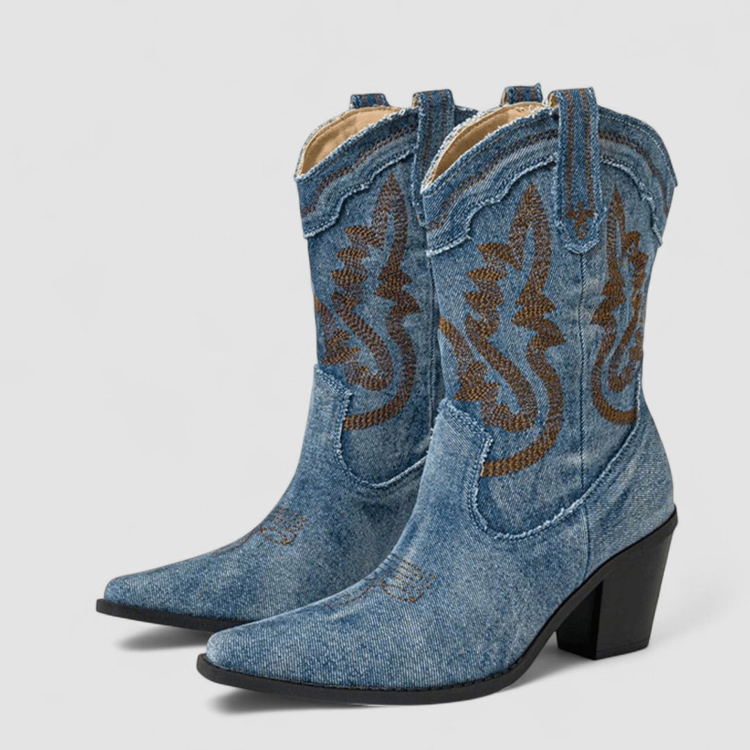 SELENA | DENIM ANKLE BOOTS FOR WOMEN
