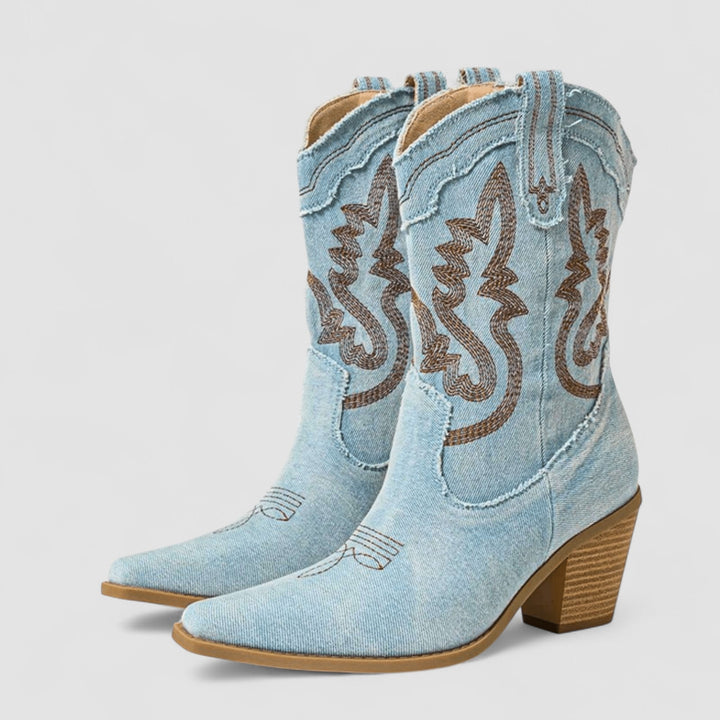SELENA | DENIM ANKLE BOOTS FOR WOMEN