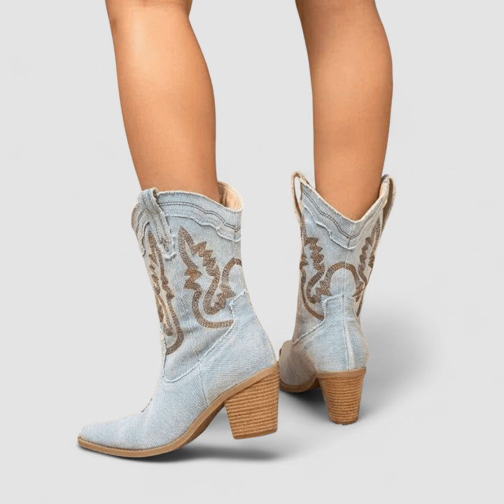 SELENA | DENIM ANKLE BOOTS FOR WOMEN