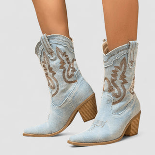 SELENA | DENIM ANKLE BOOTS FOR WOMEN