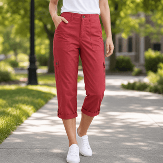 MOVANA | STRETCH CAPRI POCKETS TROUSERS FOR WOMEN
