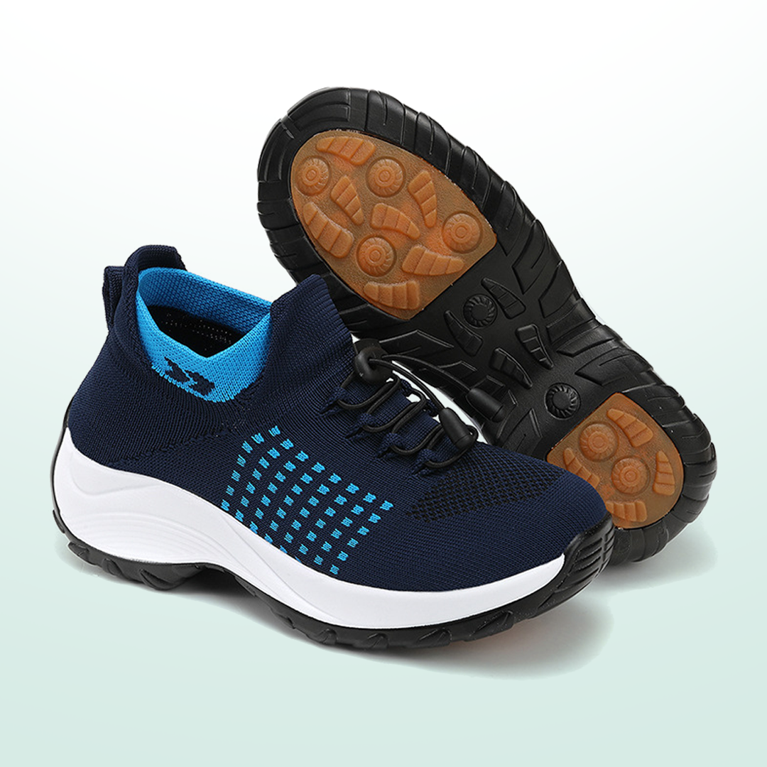 PAISLEY | KNIT FABRIC BLUE SHOES FOR WOMEN