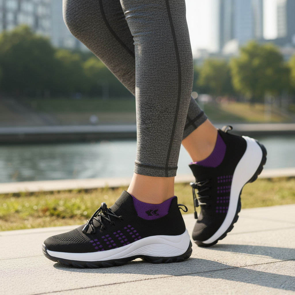 AVA | KNIT FABRIC PURPLE SHOES FOR WOMEN