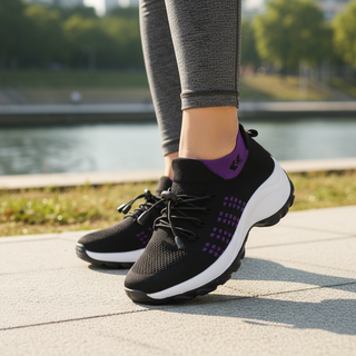 AVA | KNIT FABRIC PURPLE SHOES FOR WOMEN