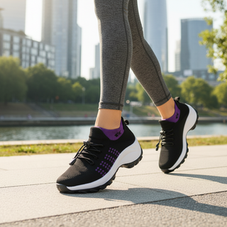 AVA | KNIT FABRIC PURPLE SHOES FOR WOMEN