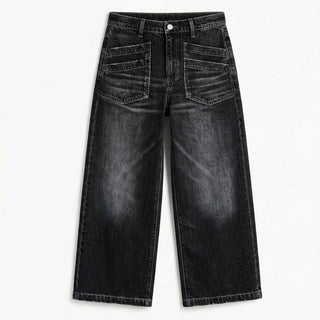 VELLORA | PATCH-POCKET WIDE-LEG JEANS FOR WOMEN