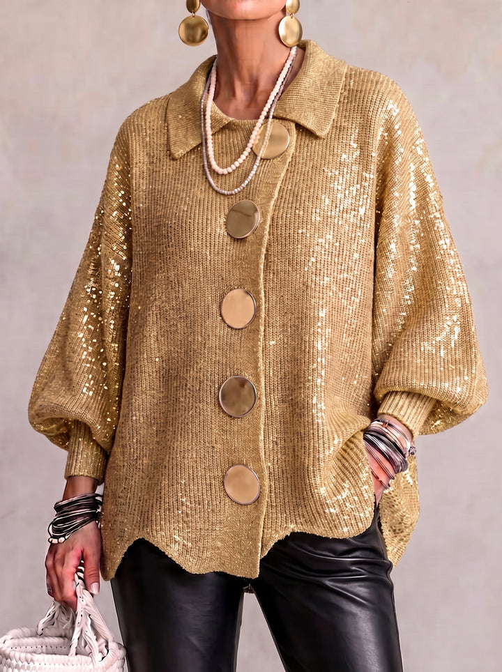 KARINA | OVERSIZED COLLARED BUTTON CARDIGAN FOR WOMEN