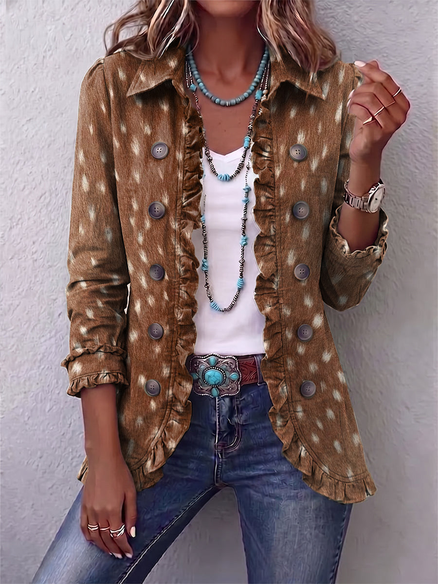 HELENA | BOHO BROWN ANIMAL JACKET FOR WOMEN