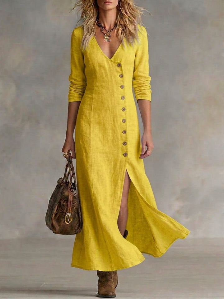 ELARA | BUTTON MAXI DRESS FOR WOMEN