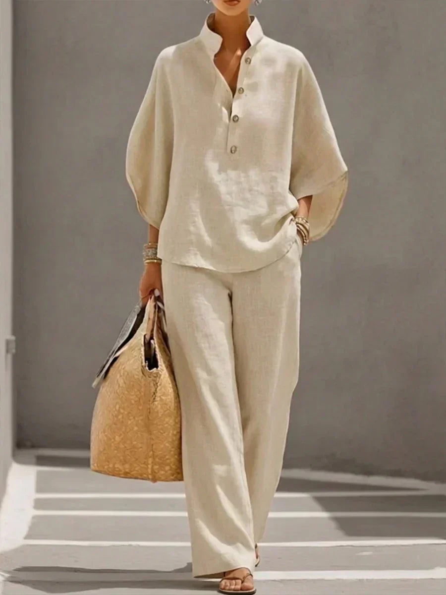 MARIBEL | BATWING SLEEVES WIDE PANTS FOR WOMEN