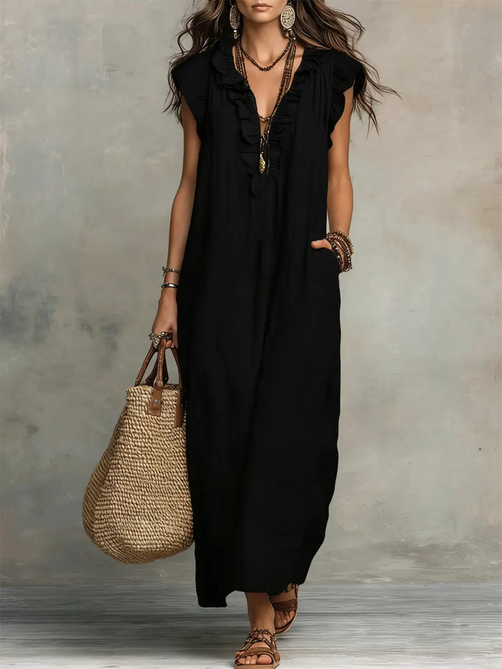 SIENNA | BOHO RUFFLE MAXI DRESS FOR WOMEN