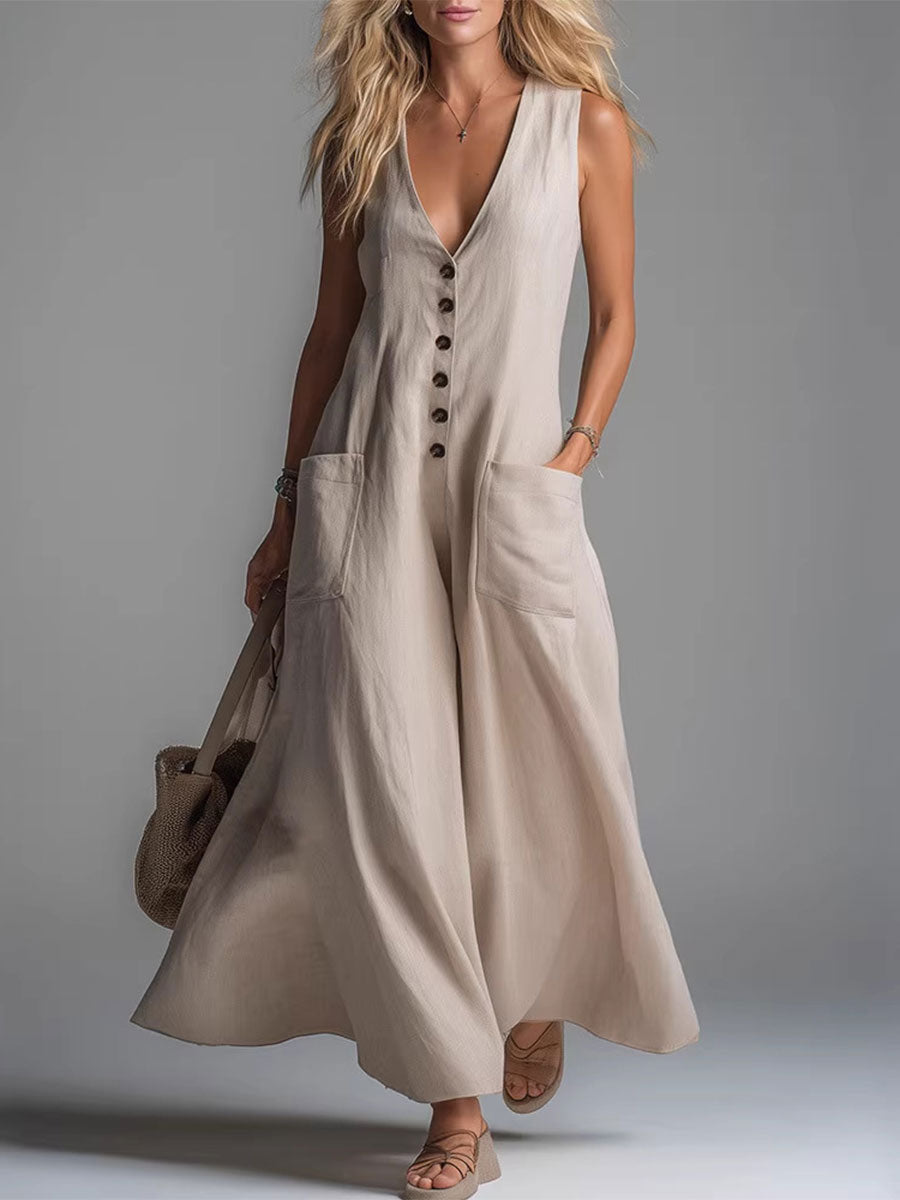 NOA | BUTTON FLOW MAXI DRESS FOR WOMEN