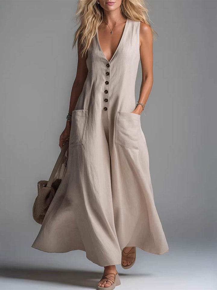 NOA | BUTTON FLOW MAXI DRESS FOR WOMEN