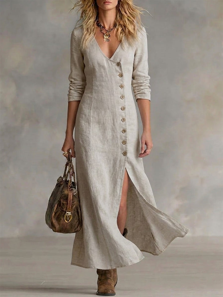 ELARA | BUTTON MAXI DRESS FOR WOMEN