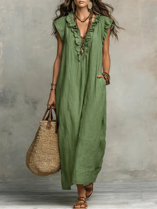SIENNA | BOHO RUFFLE MAXI DRESS FOR WOMEN