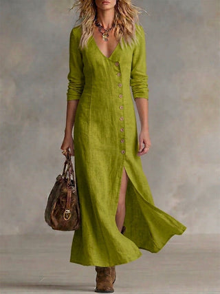 ELARA | BUTTON MAXI DRESS FOR WOMEN