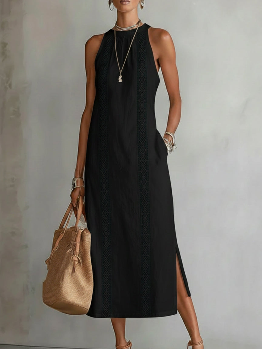 JIMENA | RELAXED EMBROIDERED MIDI DRESS FOR WOMEN