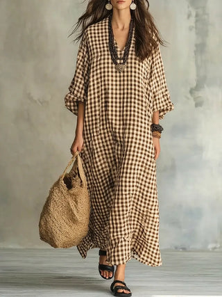 MILA | CHECK MAXI DRESS FOR WOMEN