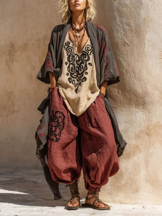 ORNELLA | BOHEMIAN ARTISTIC LINEN SET FOR WOMEN