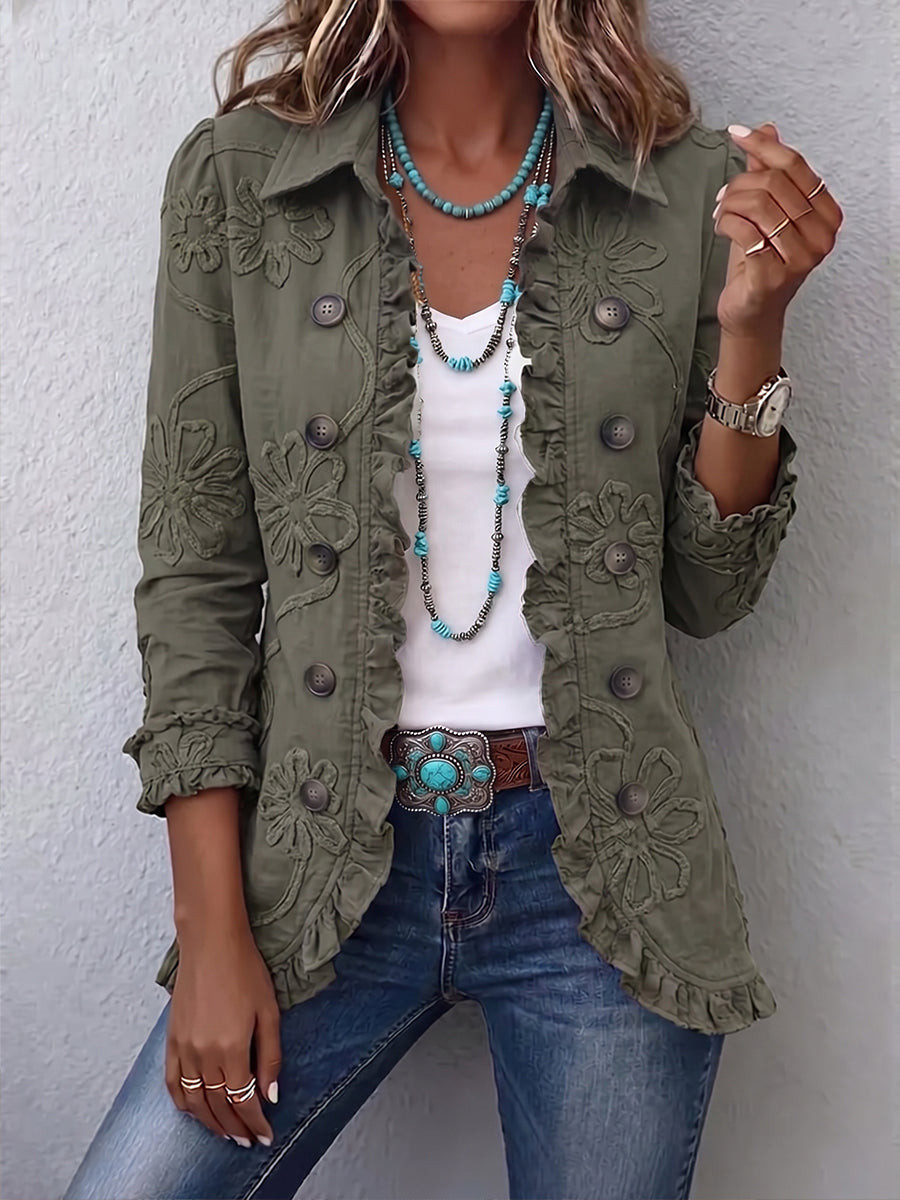 FAUSTINE | EMBROIDERED BOHEMIAN FLORAL JACKET FOR WOMEN