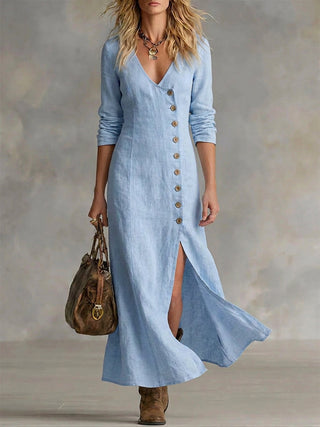 ELARA | BUTTON MAXI DRESS FOR WOMEN
