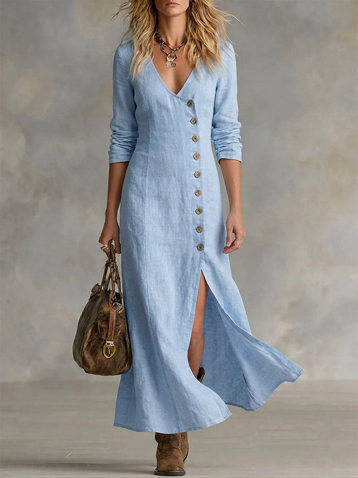 ELARA | BUTTON MAXI DRESS FOR WOMEN