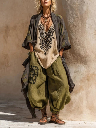 ORNELLA | BOHEMIAN ARTISTIC LINEN SET FOR WOMEN