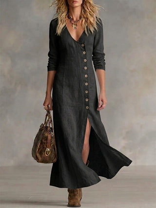 ELARA | BUTTON MAXI DRESS FOR WOMEN