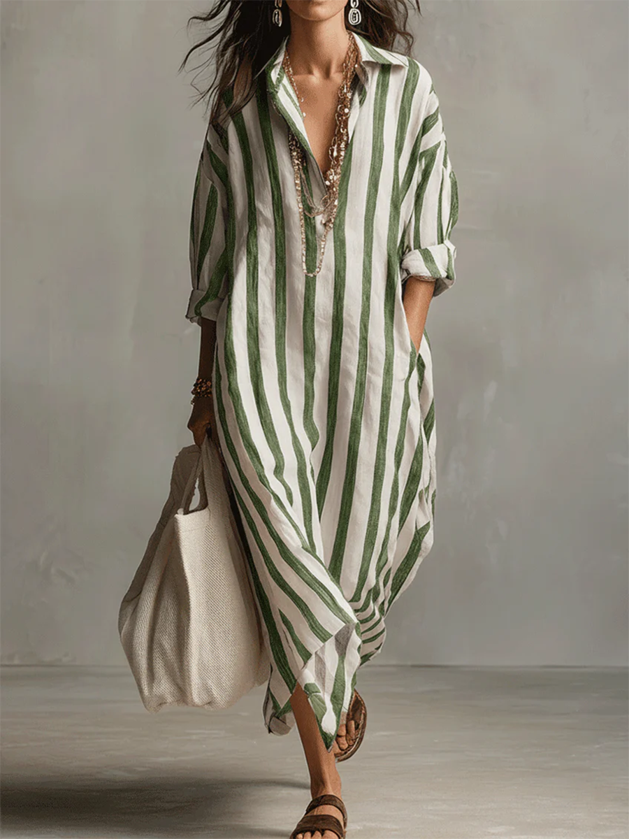 LIORA | STRIPE OVERSIZED MAXI DRESS FOR WOMEN