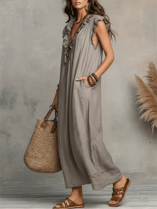 SIENNA | BOHO RUFFLE MAXI DRESS FOR WOMEN