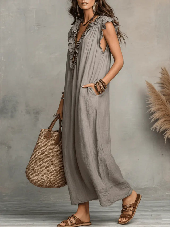 SIENNA | BOHO RUFFLE MAXI DRESS FOR WOMEN