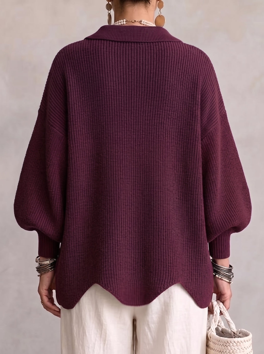 KARINA | OVERSIZED COLLARED BUTTON CARDIGAN FOR WOMEN