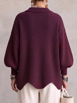 KARINA | OVERSIZED COLLARED BUTTON CARDIGAN FOR WOMEN