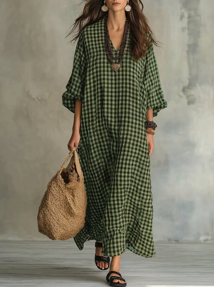 MILA | CHECK MAXI DRESS FOR WOMEN