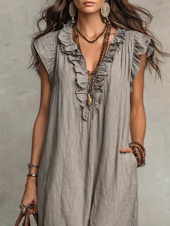 SIENNA | BOHO RUFFLE MAXI DRESS FOR WOMEN