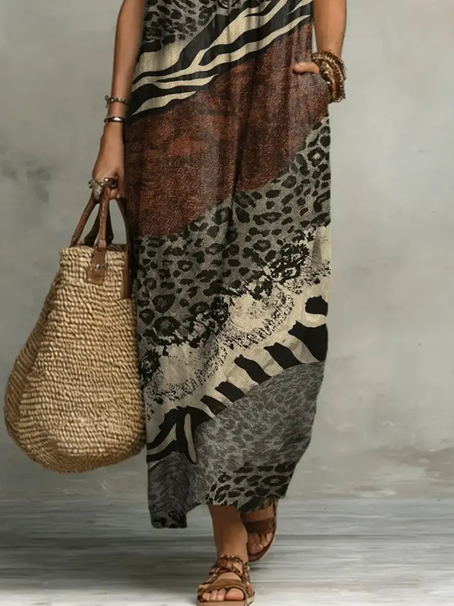 ZOLA | MIXED PRINT MAXI DRESS FOR WOMEN