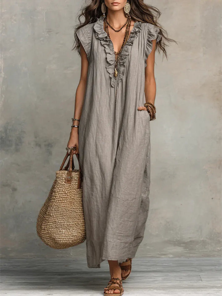 SIENNA | BOHO RUFFLE MAXI DRESS FOR WOMEN